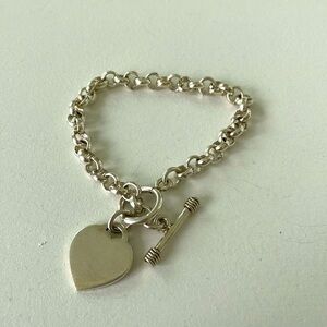 Sterling Heart Toggle Bracelet